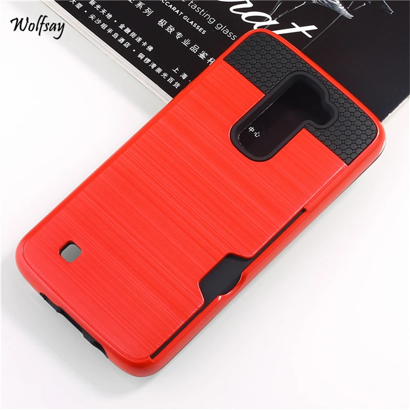 

Wolfsay Cover For LG K7 Case Soft Armor Silicone Phone Case For LG K7 M1 X210 X210DS MS330 LS675 case for LG Tribute 5 Card Slot