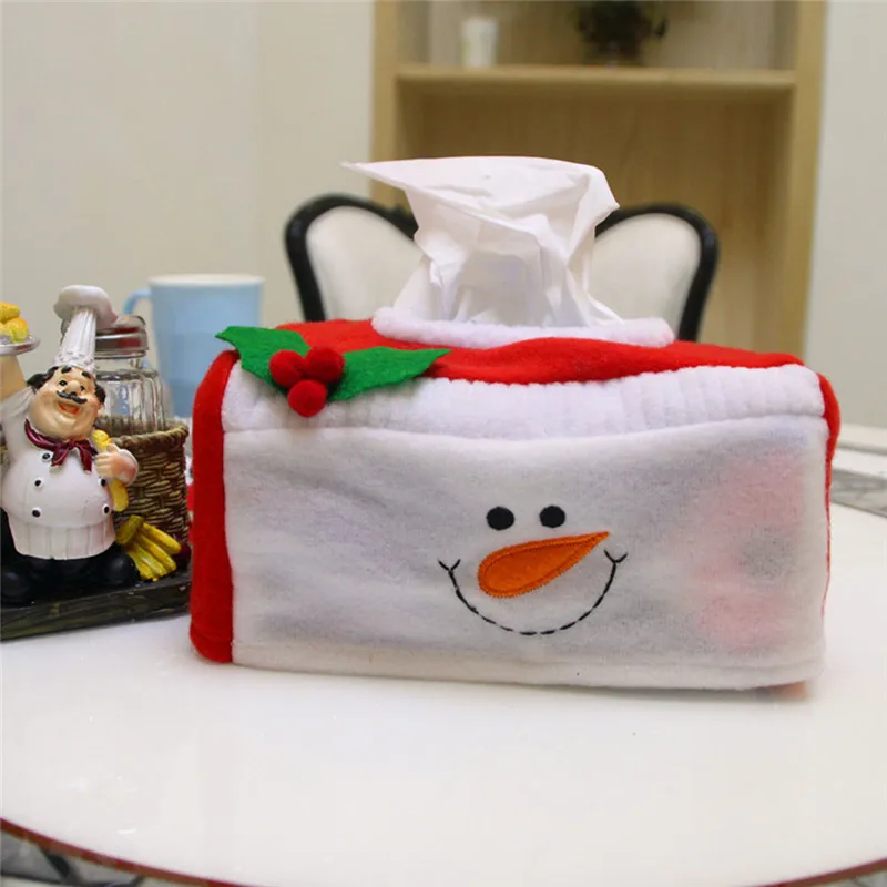 Рождественский стиль Санта Клаус ремень, фетровая коробка для салфеток Чехол Держатель домашнее украшение креативный Держатель салфеток для бумажных полотенец YL881712 - Цвет: Snowman large