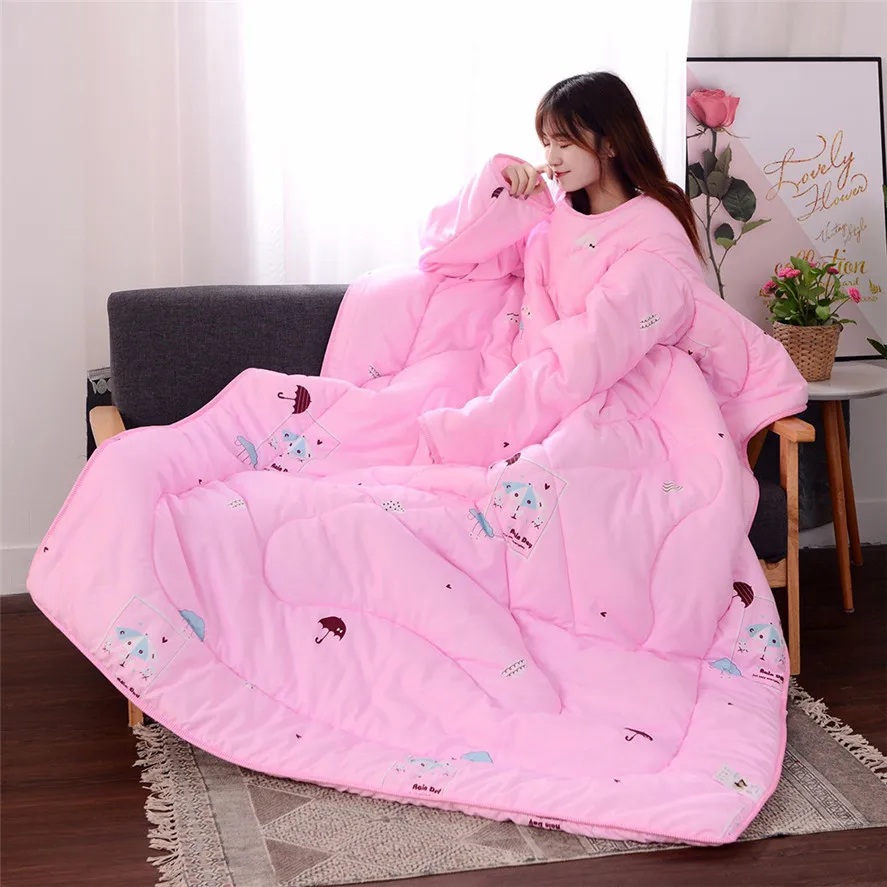 

New Winter Lazy Quilt with Sleeves Warm Blanket 150x200cm 1PC Winter Warm Thickened Washed Quilt Blanket 30