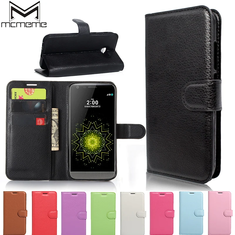 

MCMEME Luxury Retro Leather Case For LG G5 H830 Flip Cover Wallet Cases for LG G5 G4 G3 G3Mini G6 with Slot Card Stand Function