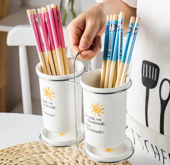 

Ceramics Household chopsticks rack Chopstick tube function Drain chopsticks cage spoon Storage rack Household Tableware Kitchen
