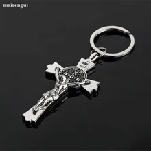 Metal Christian Cross Jesus Keychain Styling Car Key Ring For Toyota BMW Ferrari Ford Mercedes Key Chain Men Pendant Gospel Gift fashion creative current men and women auto leather keychain key ring key chain for ferrari porsche audi bwm car styling