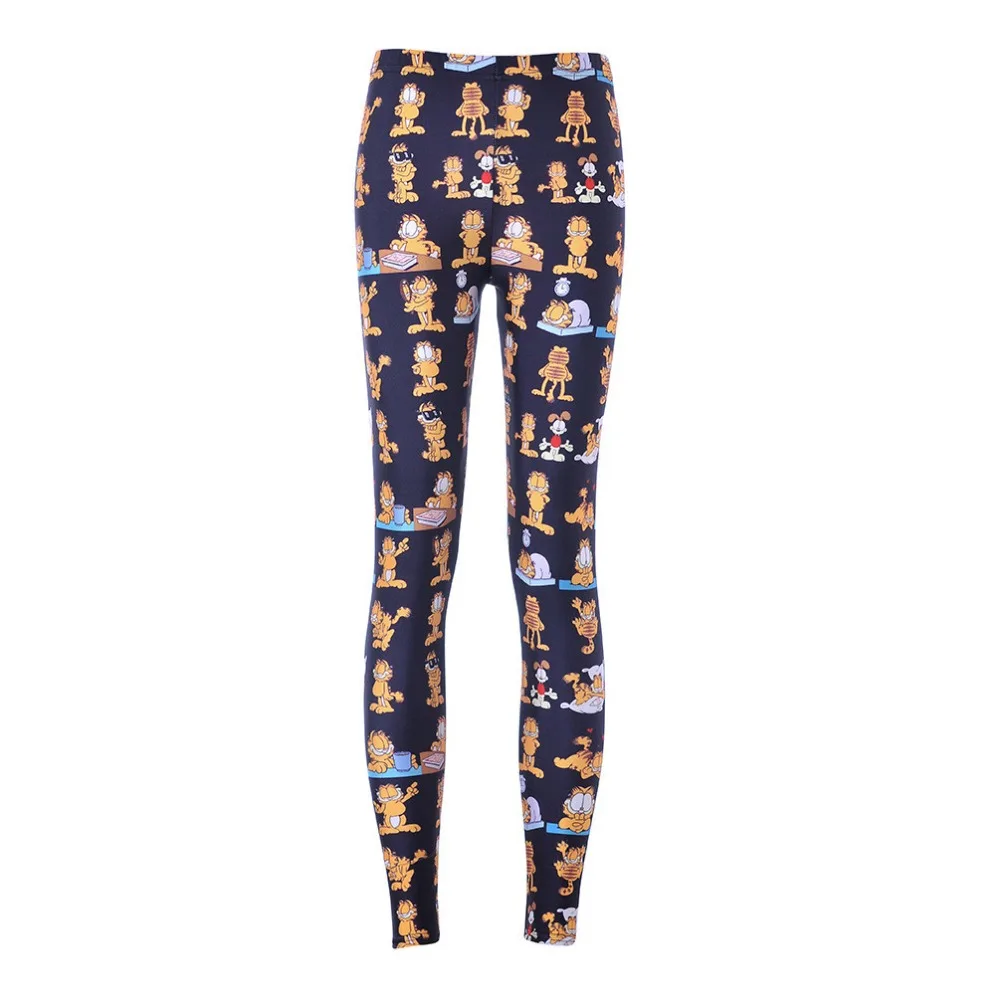 

Fashion Cartoon Garfield Print Leggings Slim Fit Thin Elastic Polyester Cos Party Pants Casual Trousers Drop Shipping