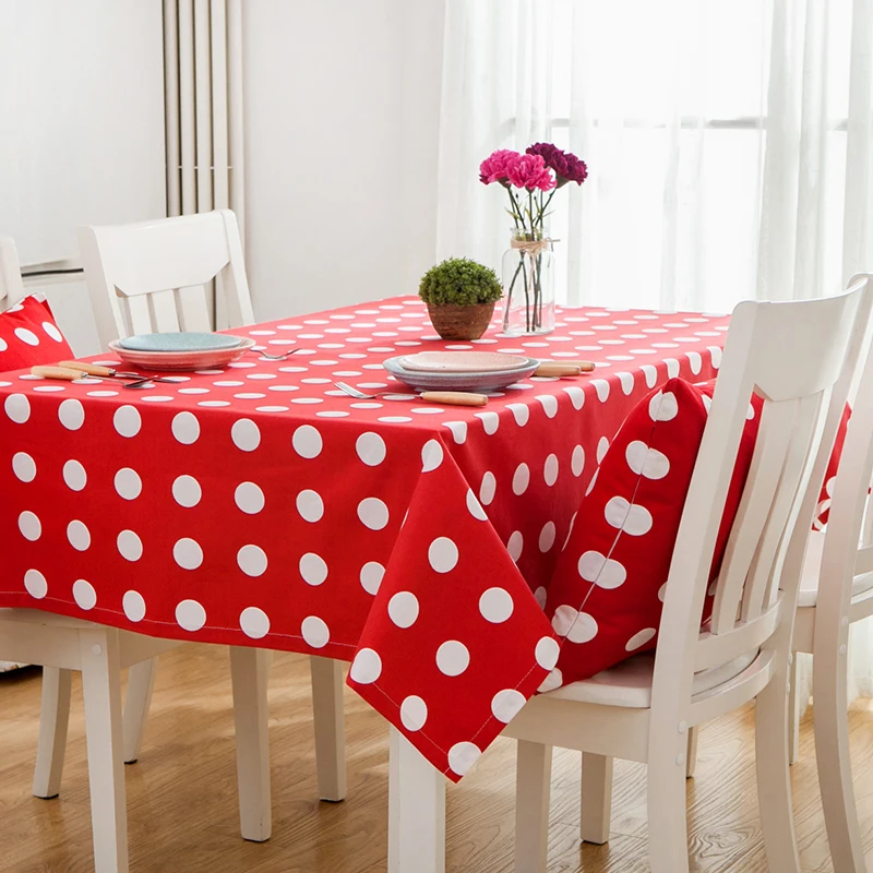 Dot Table Cloth Dinner Rectangular Round Tablecloth Home Kitchen Decor