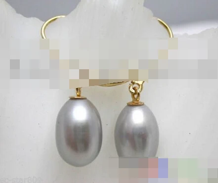 

1539 rice gray FW pearl dangle earring