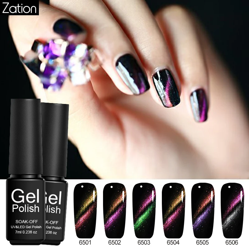 Zation Temperature Lucky Gel Nail Polish 5D Cat Eye Uv Gel
