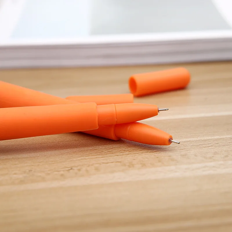 Корейский милый мультфильм Креативный белый кролик любовь морковь студентов черная нейтральная ручка офисная Канцелярия: ручка с подписью для офиса
