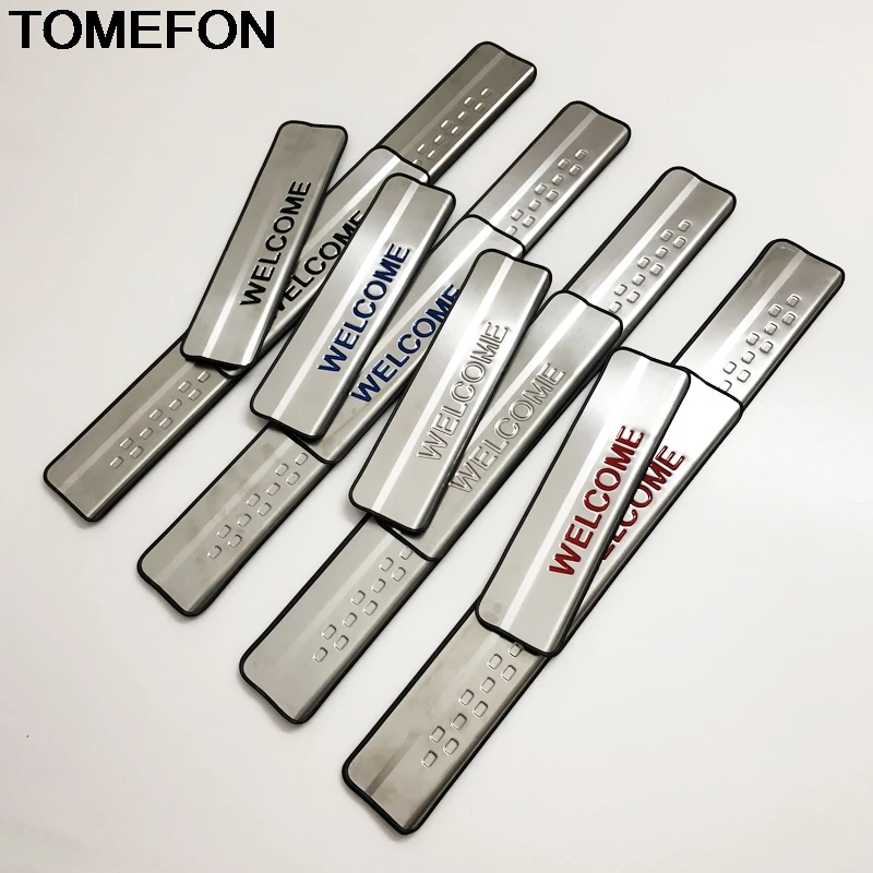 

TOMEFON For Toyota RAV4 RAV 4 2013 2014 2015 2016 2017 2018 Door Sill Thresholds Welcome Pedal Scuff Plate Trim Stainless Steel