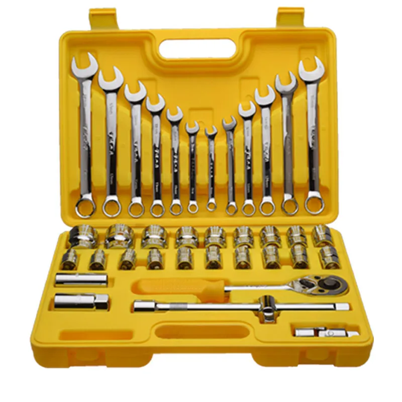 

Auto Repair Multi-spec Specification Fast Ratchet Socket Head Wrench 37 Sets Set Kit Hand Tool Parts High Carbon Steel High