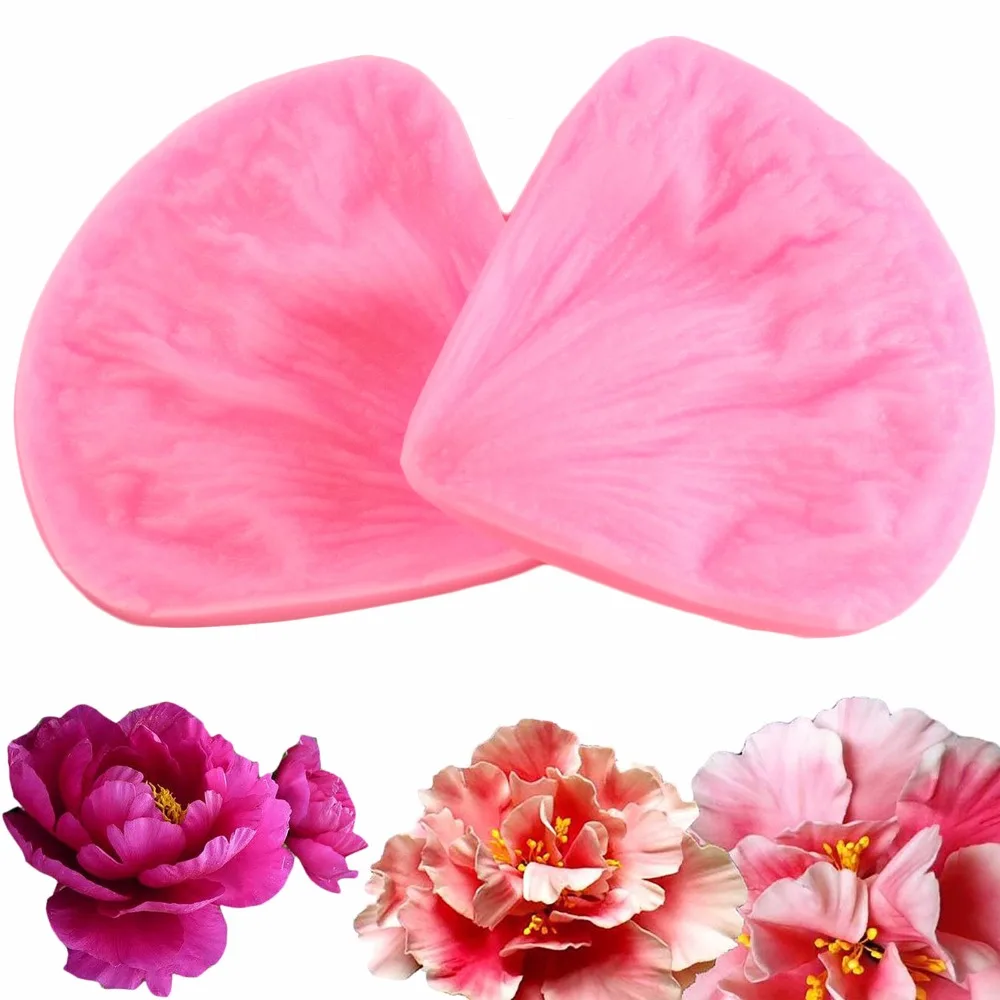 

3D Peony Flower Petals Silicone Mold Relief Fondant Cake Decorating Tools Cupcake Chocolate Gumpaste Candy Polymer Clay Moulds