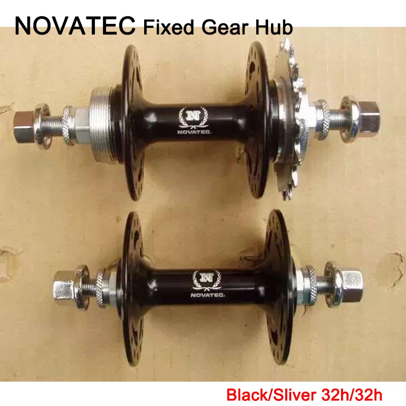 

Novatec fixed gear hub black silver color 32holes front and rear set round hole 32h shipping discount price