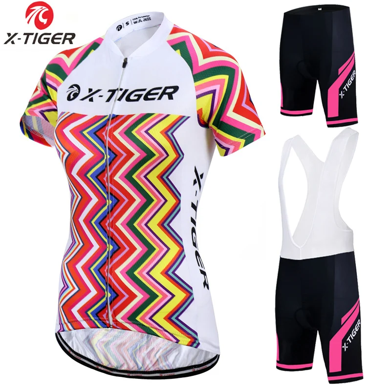 X Tiger женский летний комплект для велоспорта из 100% полиэстера MTB велосипедная