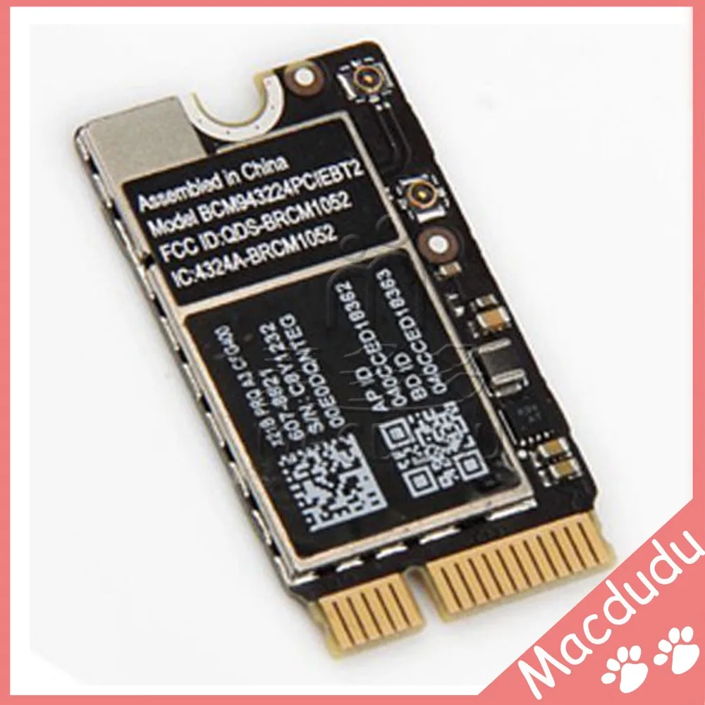 Карта Wi-Fi Bluetooth для MacBook Air 11 дюймов A1370 13 A1369 2010-2012 BCM943224PCIEBT2 проверенный поставщик |