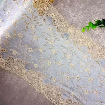 

#20 Elastic Lace 21CM Wide 2 yards/lot Shinny Surface Stretch Lace Trim Hair Decoration Dress Lace Sew Fabric Clothing Material