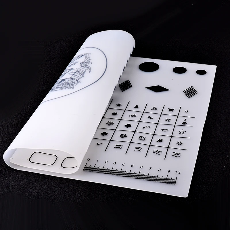 

1PCS Silicone Nail Art Templates Soft Foldable Washable Practice Mat Pad Coloring Mat Polish Pad Stamping DIY Nails Art Printing
