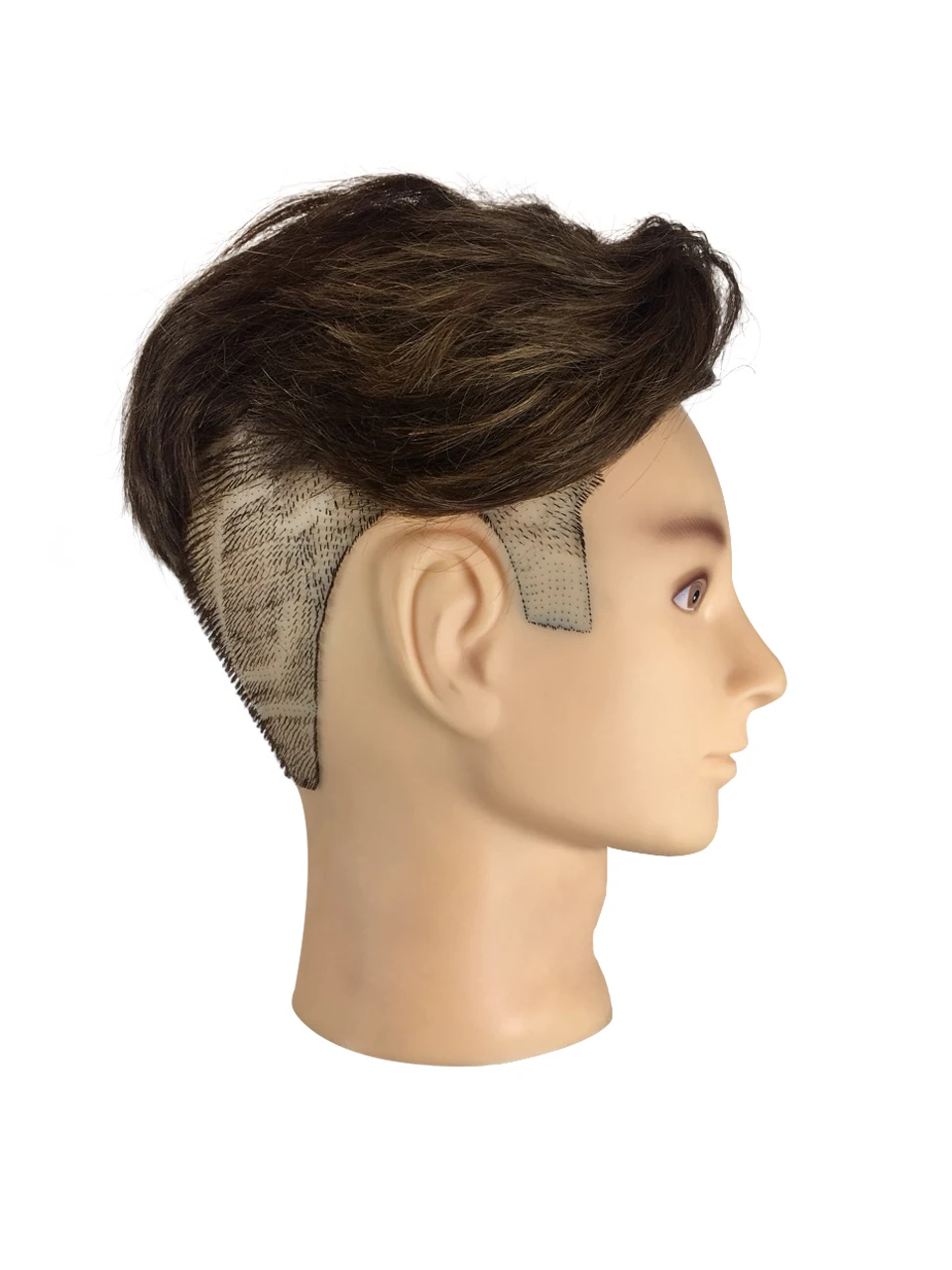 male mannequin head with hair