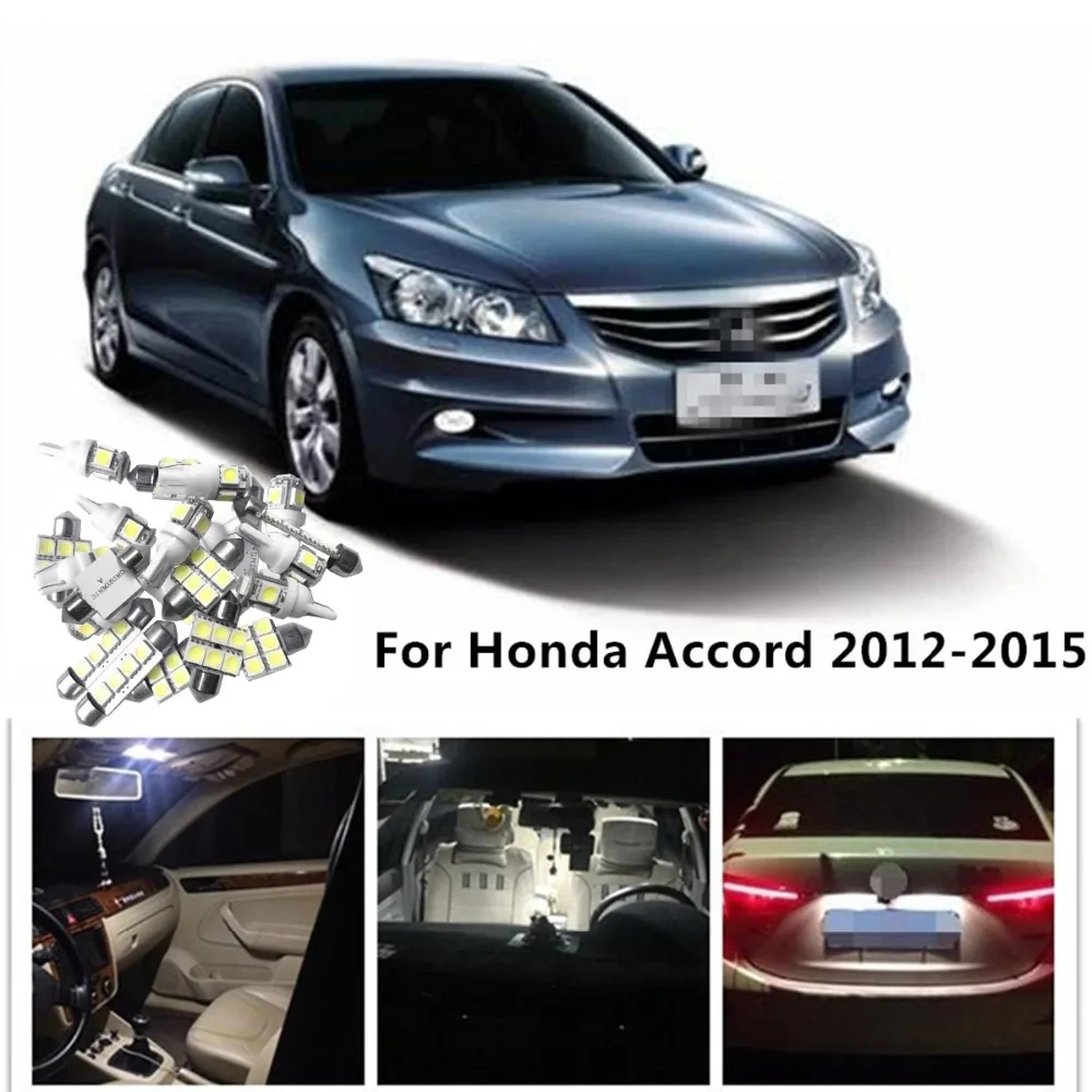 CIRCULAR 11pcs White LED Light Bulbs Interior Package Kit For Honda