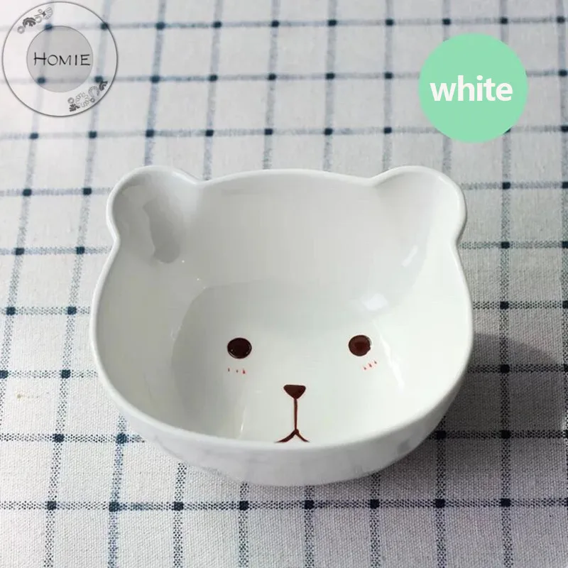 HOMIE Ceramic Cartoon Bear style Dishes Plate Fruit Salad Bowl Tableware Home Party Decor Dining Supplies Children's bowl gift07