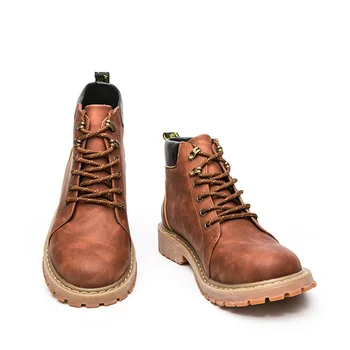 

Brand Super Warm Men Winter Leather Men Waterproof Rubber Snow Boots Leisure Boots England Retro Shoes For Men Big Size