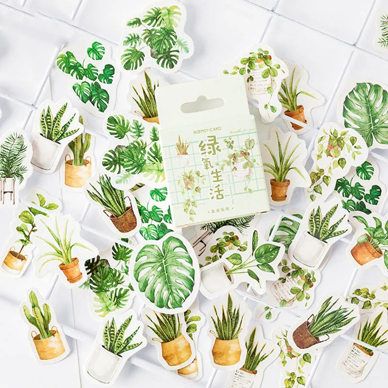 45 шт./кор. канцелярские наклейки парным DIY Планета липкий Бумага Kawaii Луна растения наклейки для украшения дневник в стиле Скрапбукинг - Цвет: Design 10