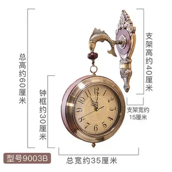 

Metal Double-sided Wall Clock Modern Design European Leather Hanging Watch Mechanism Secret Stash Klok Silent Household 50ZB302