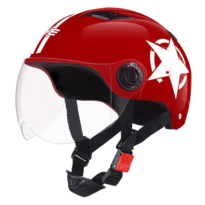 Andes мотоциклетный шлем для езды на скутере унисекс Ветрозащитный шлем с защитой от ультрафиолета флип-ап 2 козырька шлем для мотокросса Casco Moto - Цвет: 316-04-Red3