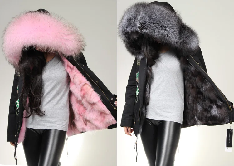 luxury ladies real fox fur parka coat Embroidery army shell genuine fox fur lining hooded jacket,winter warm fur overcoat