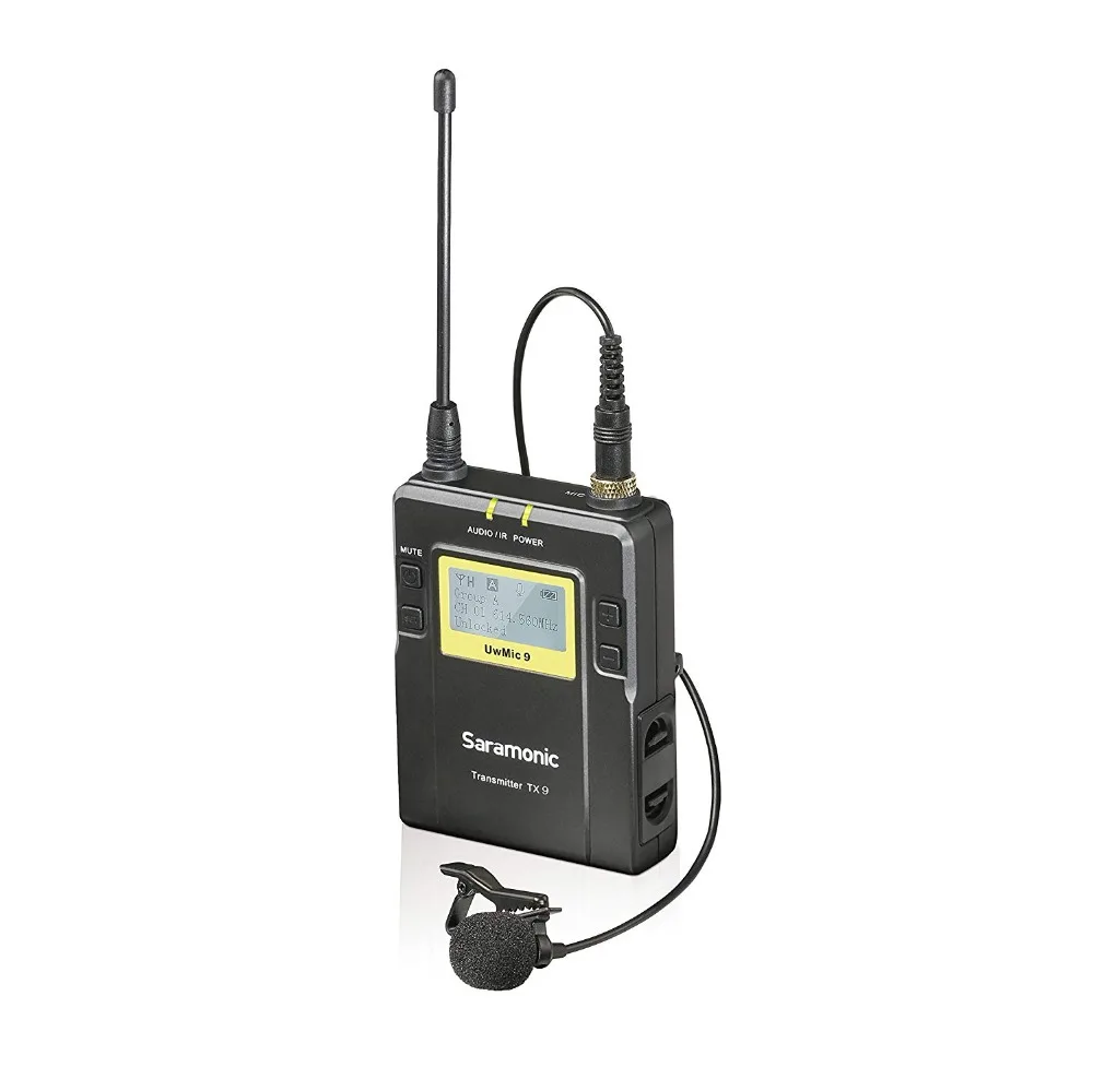 Saramonic UWMIC9 Беспроводная микрофонная система-ручной микрофон+ нагрудная гарнитура нательный передатчик, приемник, крепление для обуви, XLR/3,5 m
