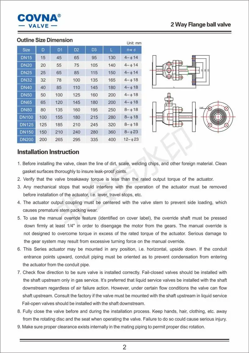 H60Q-F Motorized  2 way Flanged Ball Valve_02