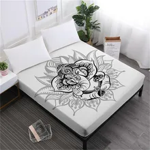 India Colorful Elephant Bed Sheet Buddhism Lotus Print Fitted Sheet King Queen Bedding Deep Pocket Bedclothes Home Decor D20 India Colorful Elephant Bed Sheet Buddhism Lotus Print Fitted Sheet King Queen Bedding Deep Pocket Bedclothes Home Decor D20
