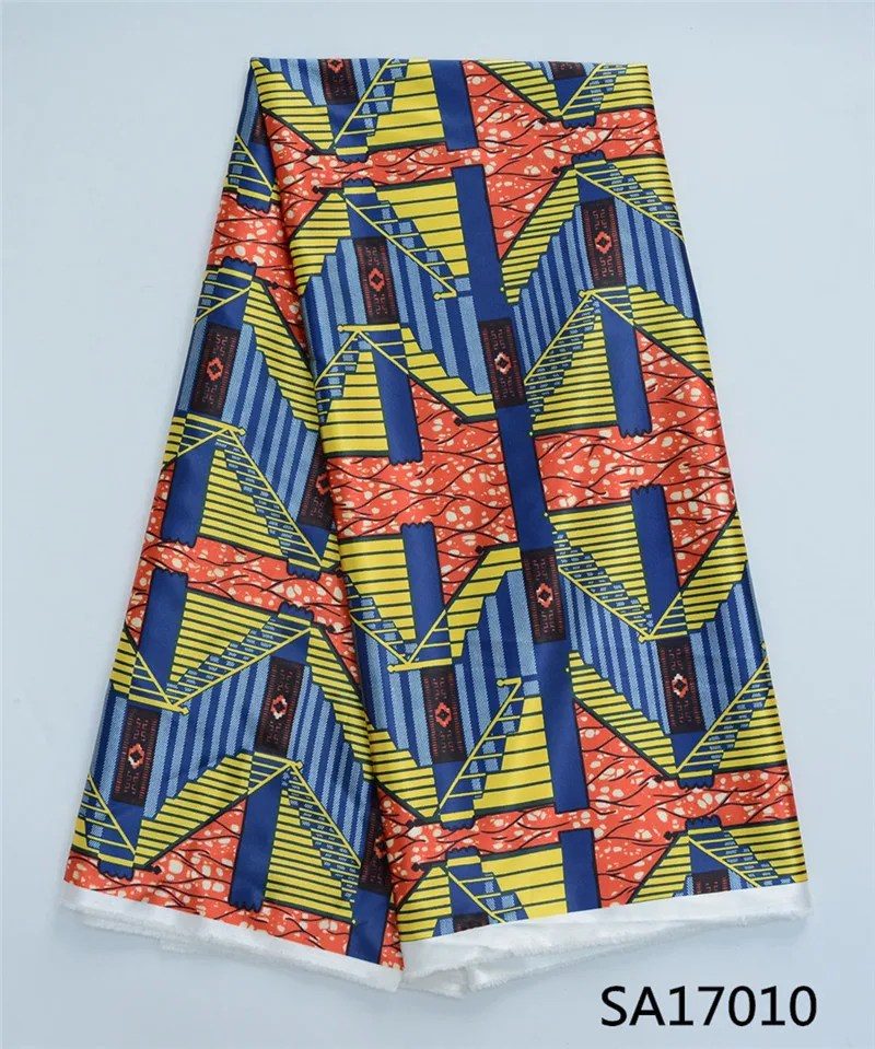 Новые творческие с атласной шелковой ткани анти-пиллинг стиль 5 ярдов/партия цифровой принт, атлас Материал Африканский Воск дизайн SA17010