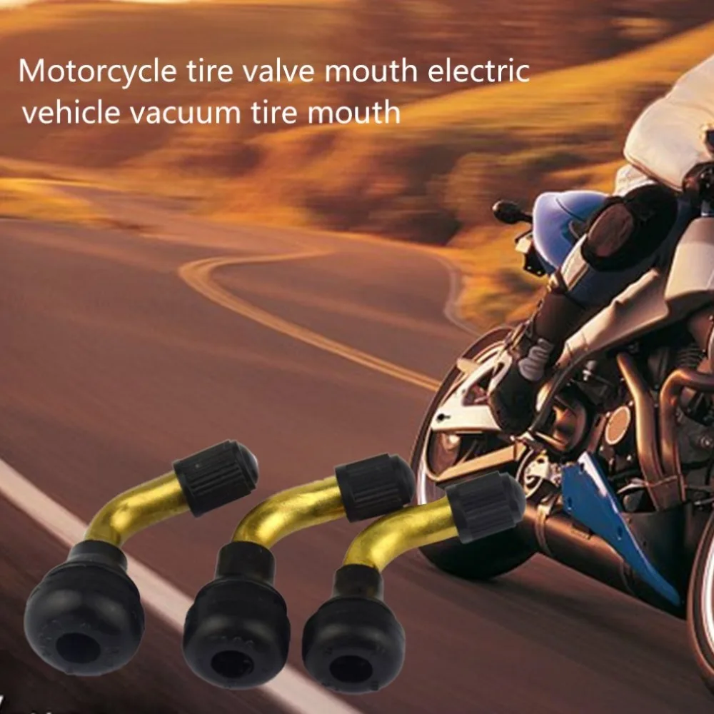 

1 pair PVR70 Valve Stem Bent 45 Degree Angled Brass Stem Snap-in Rubber Base Tubeless Tire Rim for Motorcycle Scooter