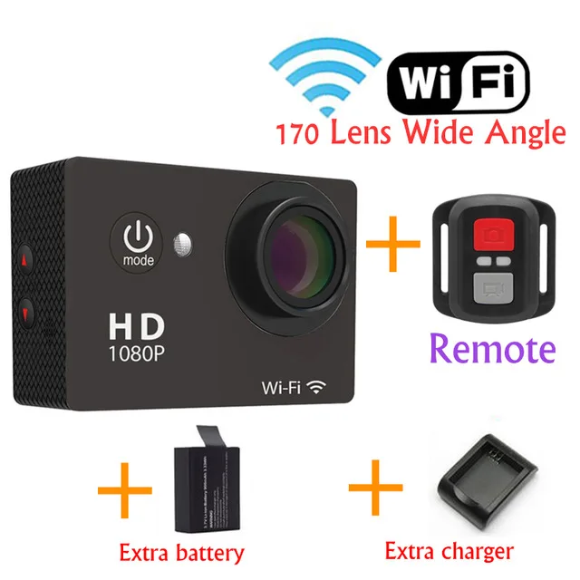 

2016 new hot With Remote Control FHD 1080P Sports Wifi DV W9R Cam Recorder 30M Waterproof 12MP 2.0" LTPS 170 Degree Lens Camera