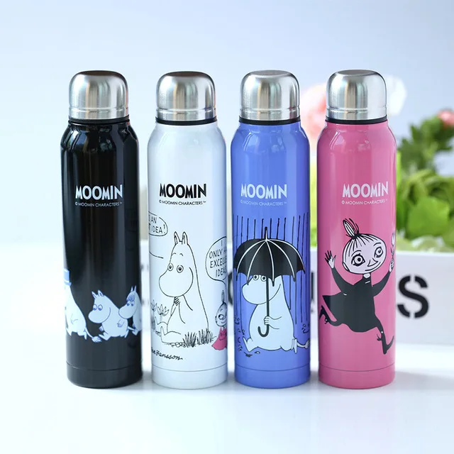 

280ml Red Portable Thermoses Double Wall Travel Moomin Vacuum Flasks Finland Mumin Lovely Stainless Steel Water Bottle Gift