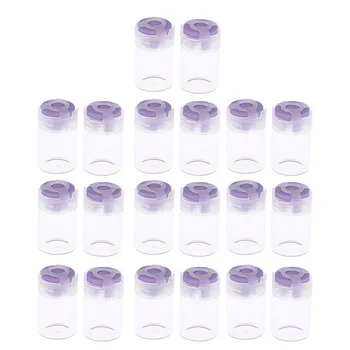 

20Pcs Mini Glass Bottles Round Cute With Stopper Little Tiny Jars Vials 5ml