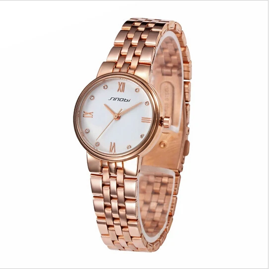 

SINOBI Brand Rose Gold Watch Women Watches Full Steel Luxury Crystal Quartz-Watch Hour montre femme relogio feminino reloj mujer