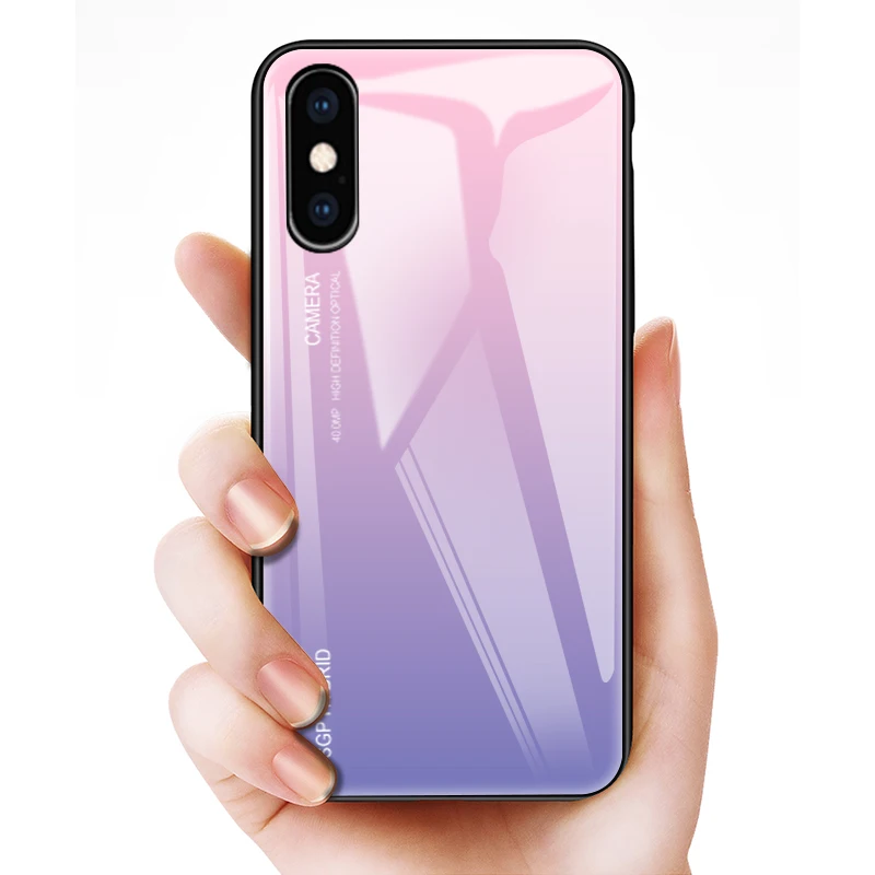 Чехол для телефона Apple iphone X градиентное закаленное стекло чехол R XS Max XSMax funda coque capa