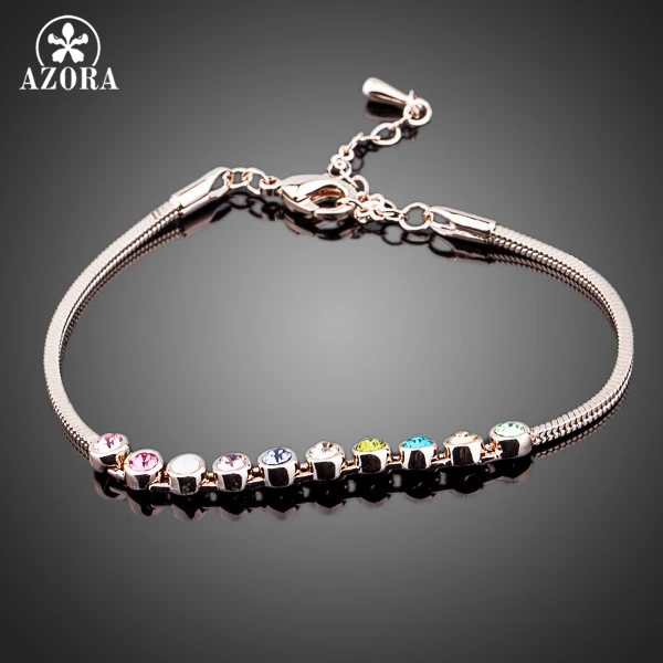 AZORA Multicolour Exquisite Ball Rose Gold Color Stellux Austrian Crystal Jewelry Bracelets TS0027