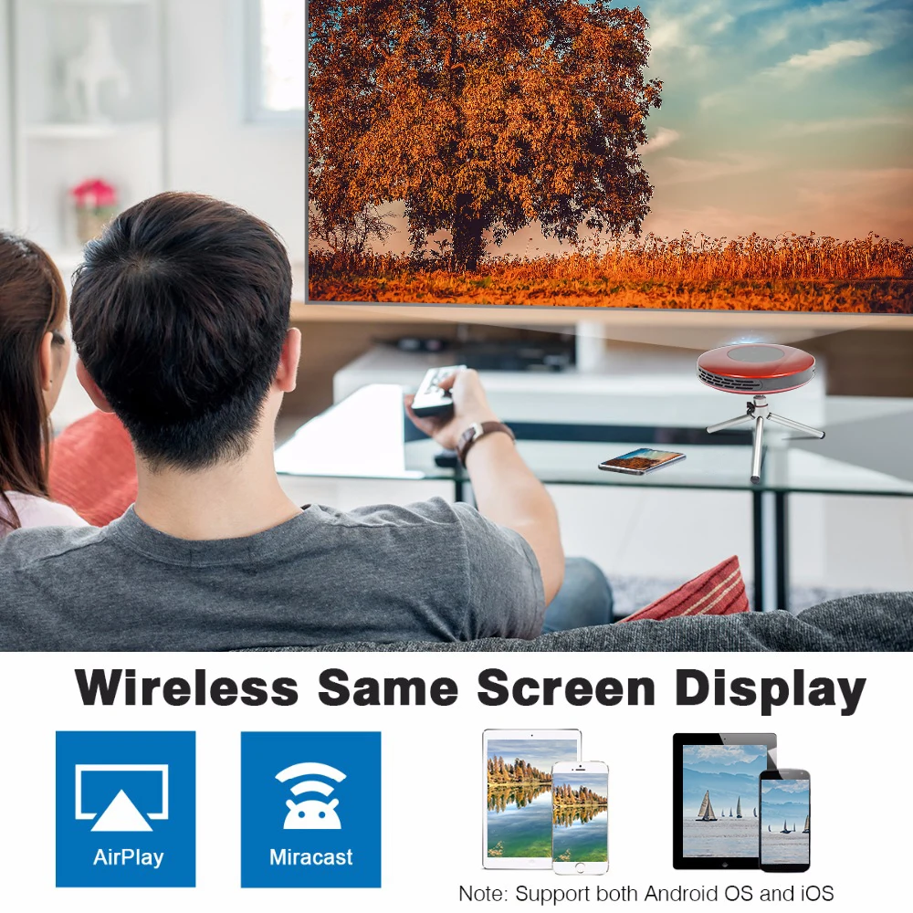 Мини DLP проектор 4K Android Карманный Портативный Micro WIFI Bluetooth Full HD для домашнего