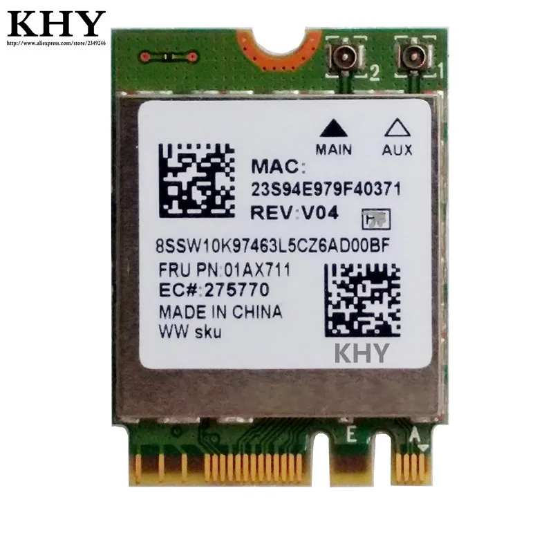 RTL8822BE 802.11ac wlan с Bluetooth 4,1 для Thinkpad L470 L570 S5-2ND-GEN T470 T570 X270 Йога-370 P51S FRU: 01AX711