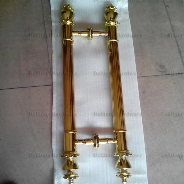 European style retro shiny Gold color sliding glass door handles