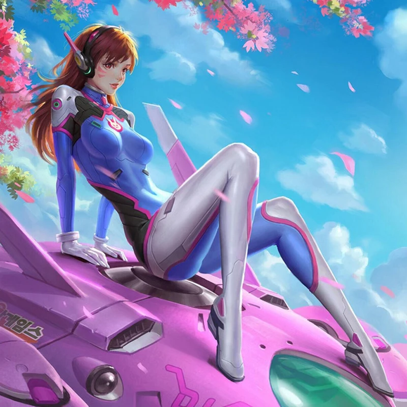 Overwatch DVA Косплей Костюм Dva Костюм Аниме парик спандекс лайкра Zentai женский боди на Хэллоуин вечерние костюмы d. va