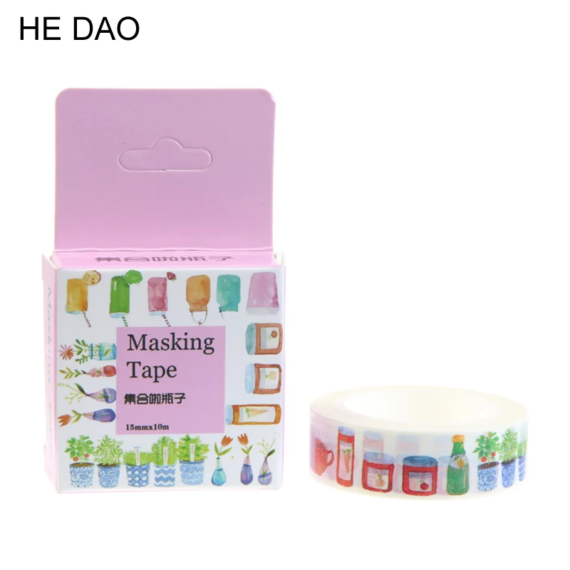 

1 Pc / Pack 10m Show Bottle Washi Tape Lot Masking Tape Japanese New Stickers Kawaii Stationery School Supplies