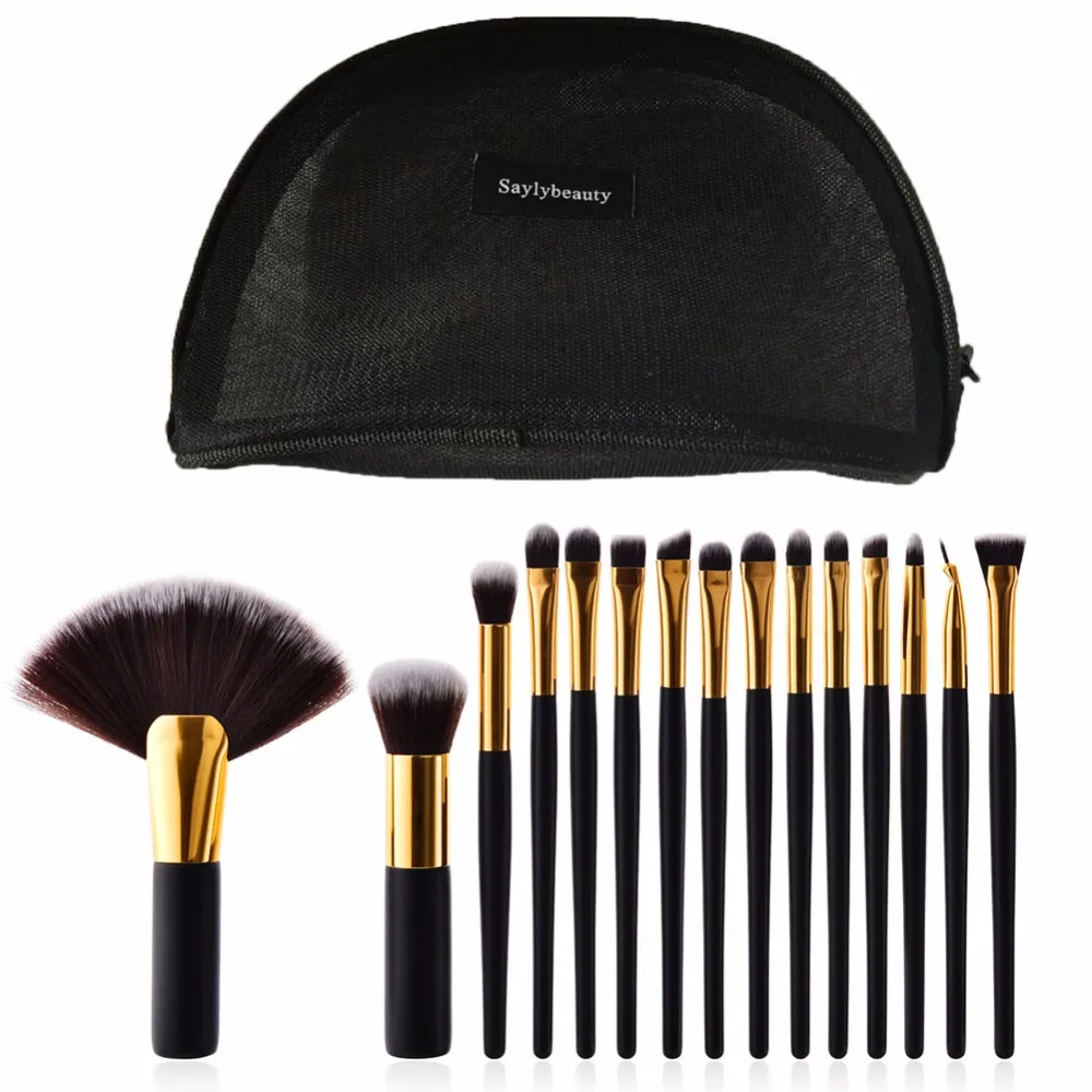 

Saylybeauty 15pcs/set Professional Makeup Eye Brushes Set Make up Brush Tools kit Foundation Powder Brushes Makeup Tools