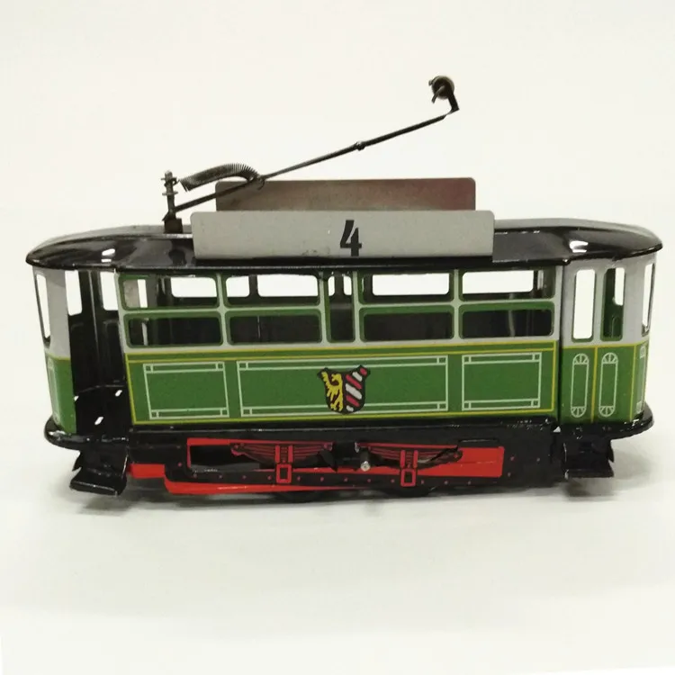 

Childhood Memory Adult Collection Toys Wind up Tin Toys Antique metal Toys for the children MS638 green Tin Spanish trolley