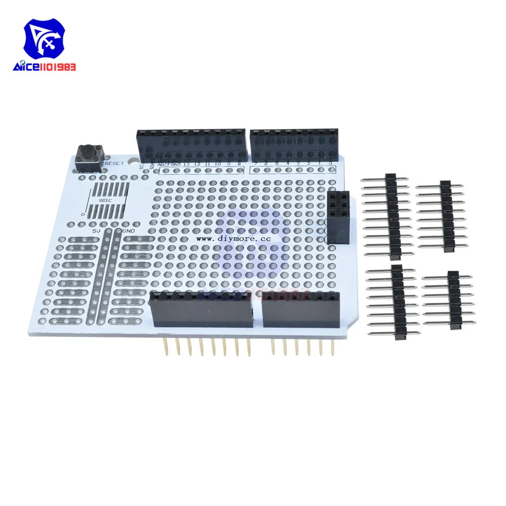 

Prototype PCB Development Bread Board Expansion Shield Board Breadboard Protoshield Module For Arduino UNO R3 One Diy Kit 2.54mm