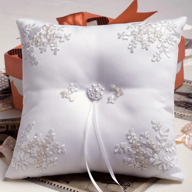Aliexpress.com : Buy Wedding Ring Pillow 21CM*21CM Satin Wedding Ring Cushion Handmade Cheap
