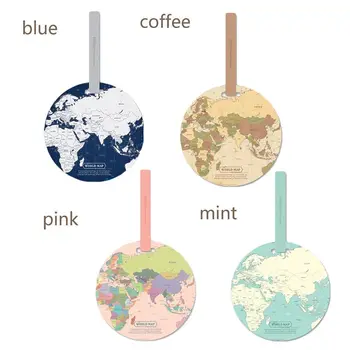 

1 pc Map Luggage Tag Women Travel Accessories Silica Gel Suitcase ID Address Holder Baggage Boarding Tag Portable Label