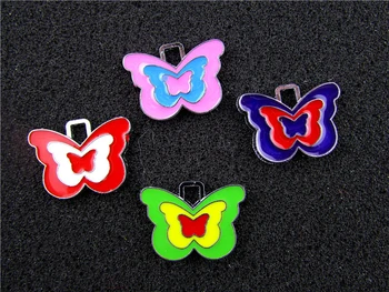 

AE596 Mix Color 20Pcs Alloy Metal Enamel Butterfly Charms Pendants 22x16mm