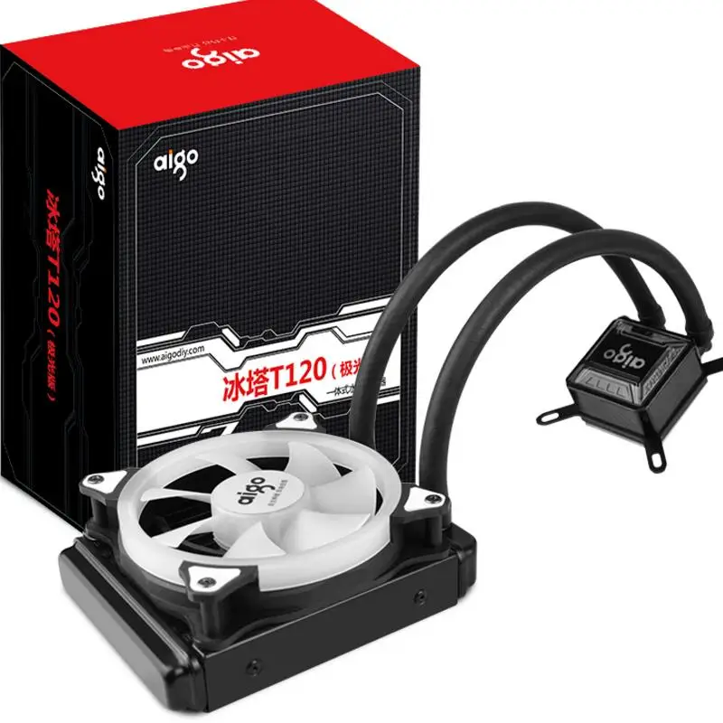 Aigo T120 pc case water cooling RGB computer fan CPU integrated water